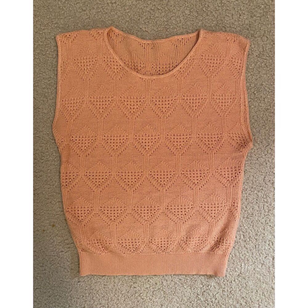 Vintage Peach Knit Sweater Top S